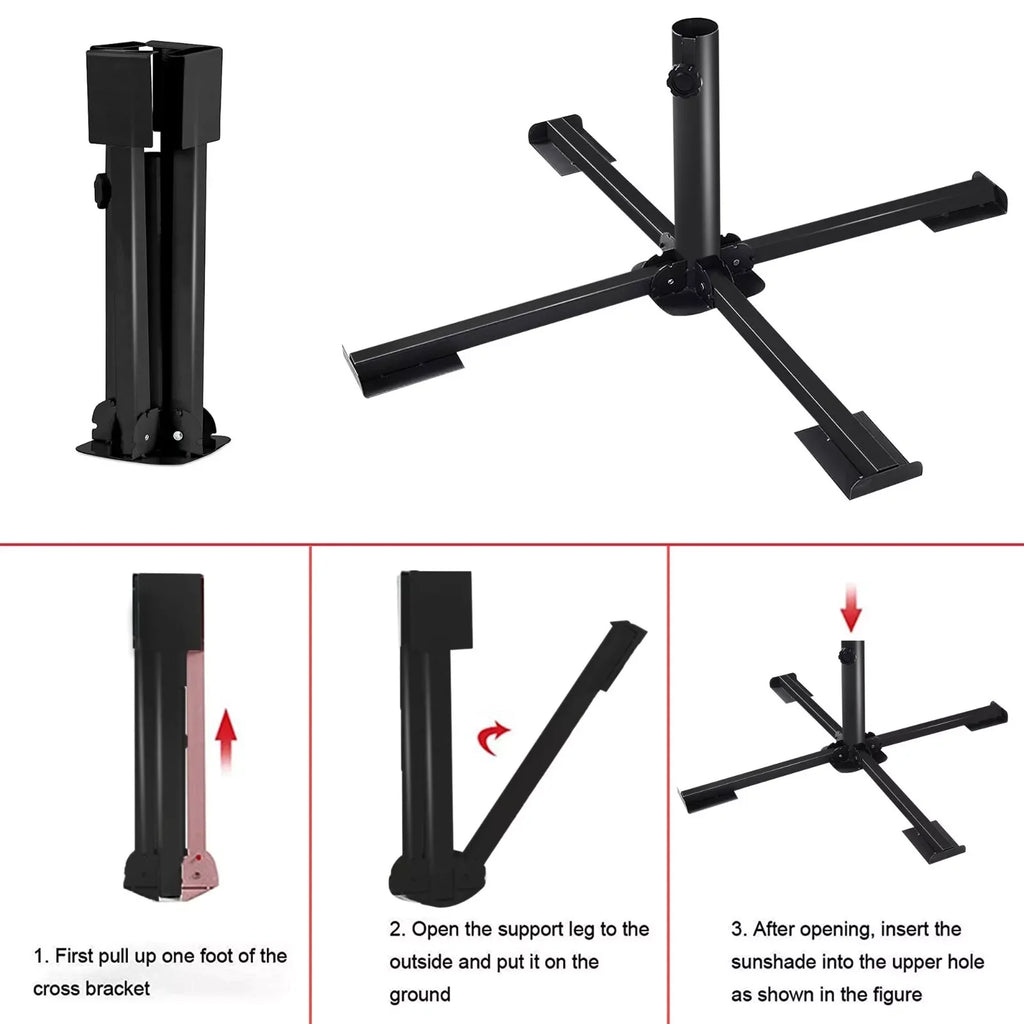 Sturdy portable foldable Christmas tree stand for Christmas tree, camping tent mount or umbrella stand
