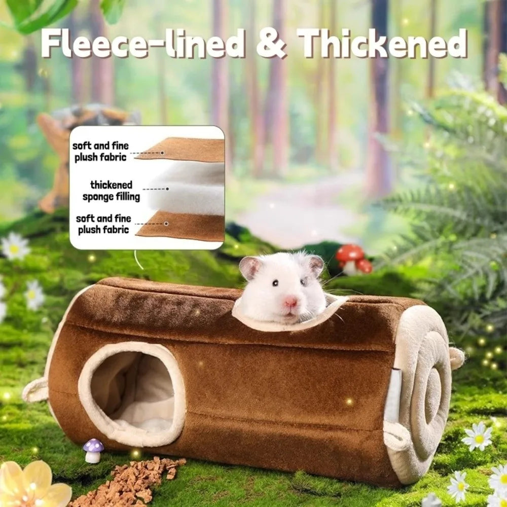 Tree Stump Cute Hamster Cotton House Soft Thickened Hamster Nest Warm Comfortable Rat Sleepping Bed Winter