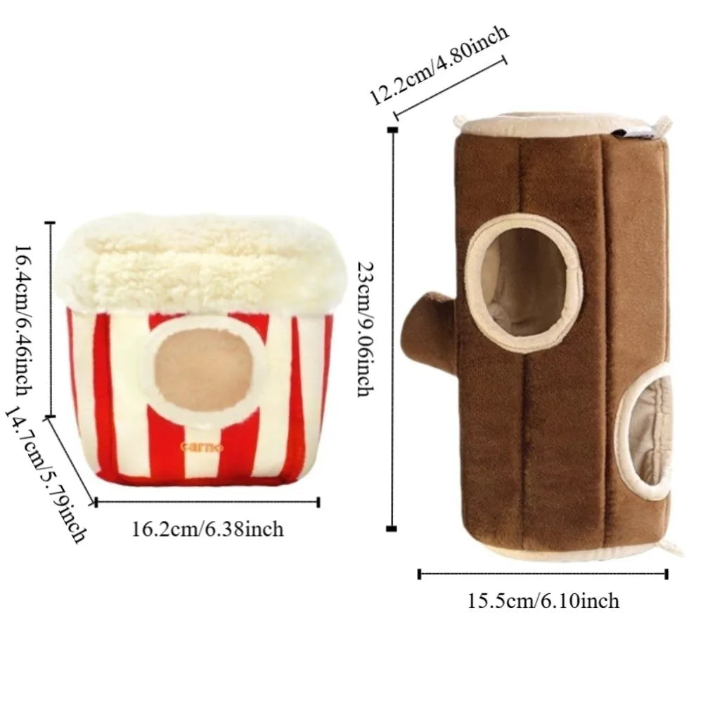 Tree Stump Cute Hamster Cotton House Soft Thickened Hamster Nest Warm Comfortable Rat Sleepping Bed Winter