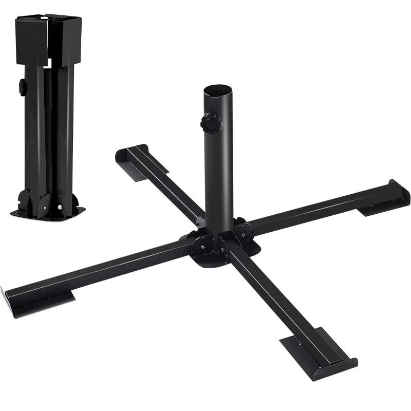 Sturdy Portable Foldable Christmas Tree Stand Telescopic Cross-Folding Umbrella/Camping Tent Mount Tree Holder