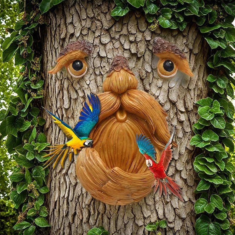 Tree Face, Tree Faces Outdoor, Tree Art, Tree Decorations Outdoor, Tree Faces, Tree Stump Decor, Face for Tree Trunk