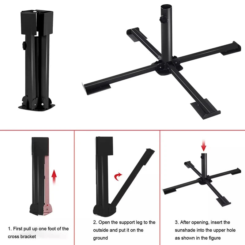 Sturdy portable foldable Christmas tree stand for Christmas tree, camping tent mount or umbrella stand