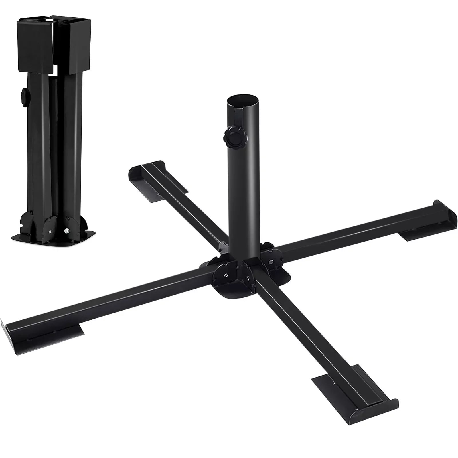 Sturdy Portable Foldable Christmas Tree Stand Telescopic Cross-Folding Umbrella/Camping Tent Mount Tree Holder