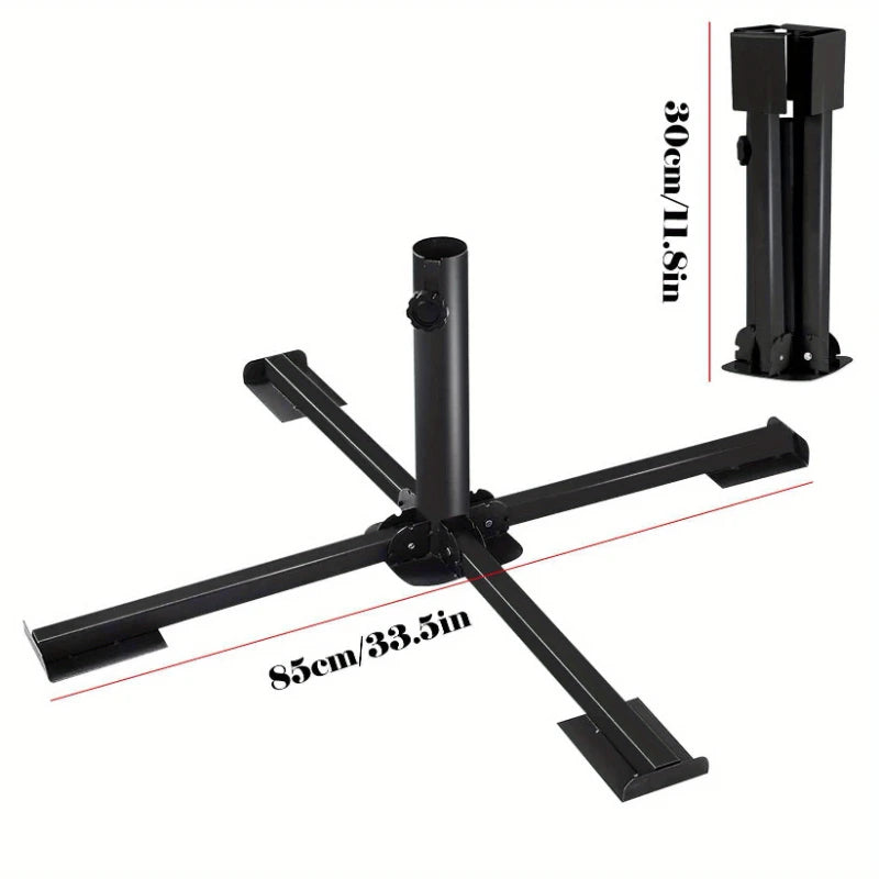 Sturdy Portable Foldable Christmas Tree Stand Telescopic Cross-Folding Umbrella/Camping Tent Mount Tree Holder