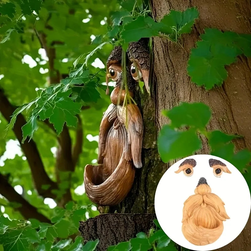 Tree Face, Tree Faces Outdoor, Tree Art, Tree Decorations Outdoor, Tree Faces, Tree Stump Decor, Face for Tree Trunk