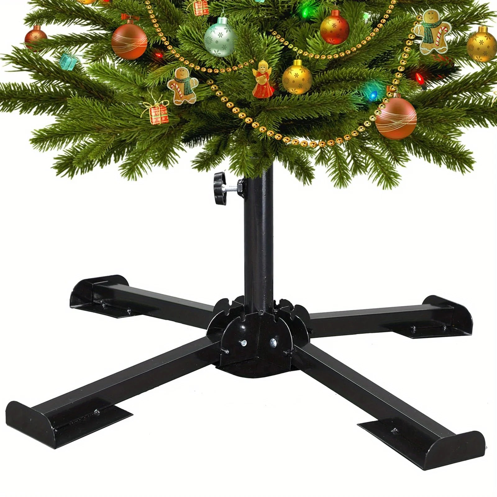 Sturdy Portable Foldable Christmas Tree Stand Telescopic Cross-Folding Umbrella/Camping Tent Mount Tree Holder