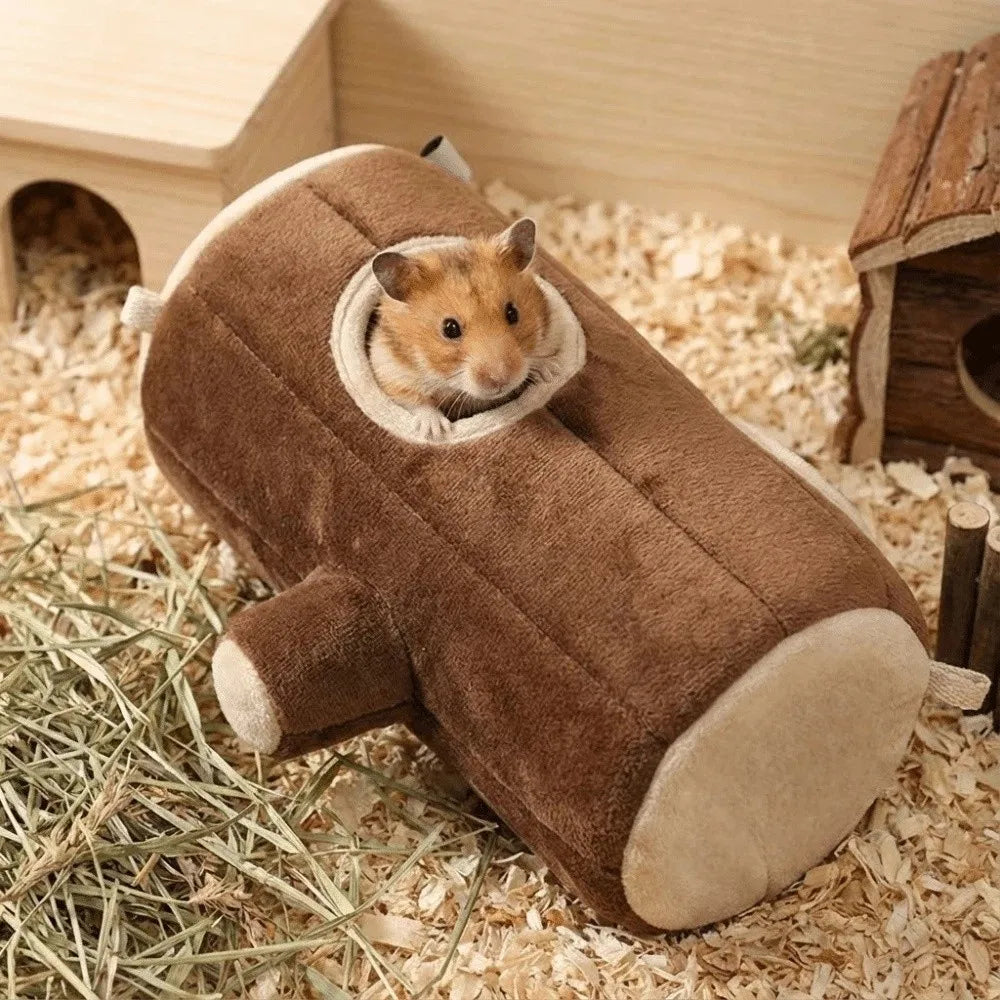 Tree Stump Cute Hamster Cotton House Soft Thickened Hamster Nest Warm Comfortable Rat Sleepping Bed Winter