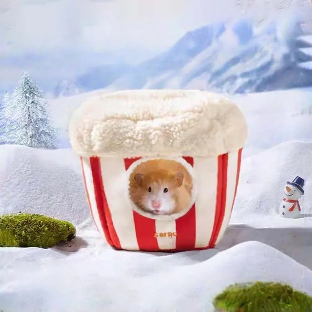 Tree Stump Cute Hamster Cotton House Soft Thickened Hamster Nest Warm Comfortable Rat Sleepping Bed Winter